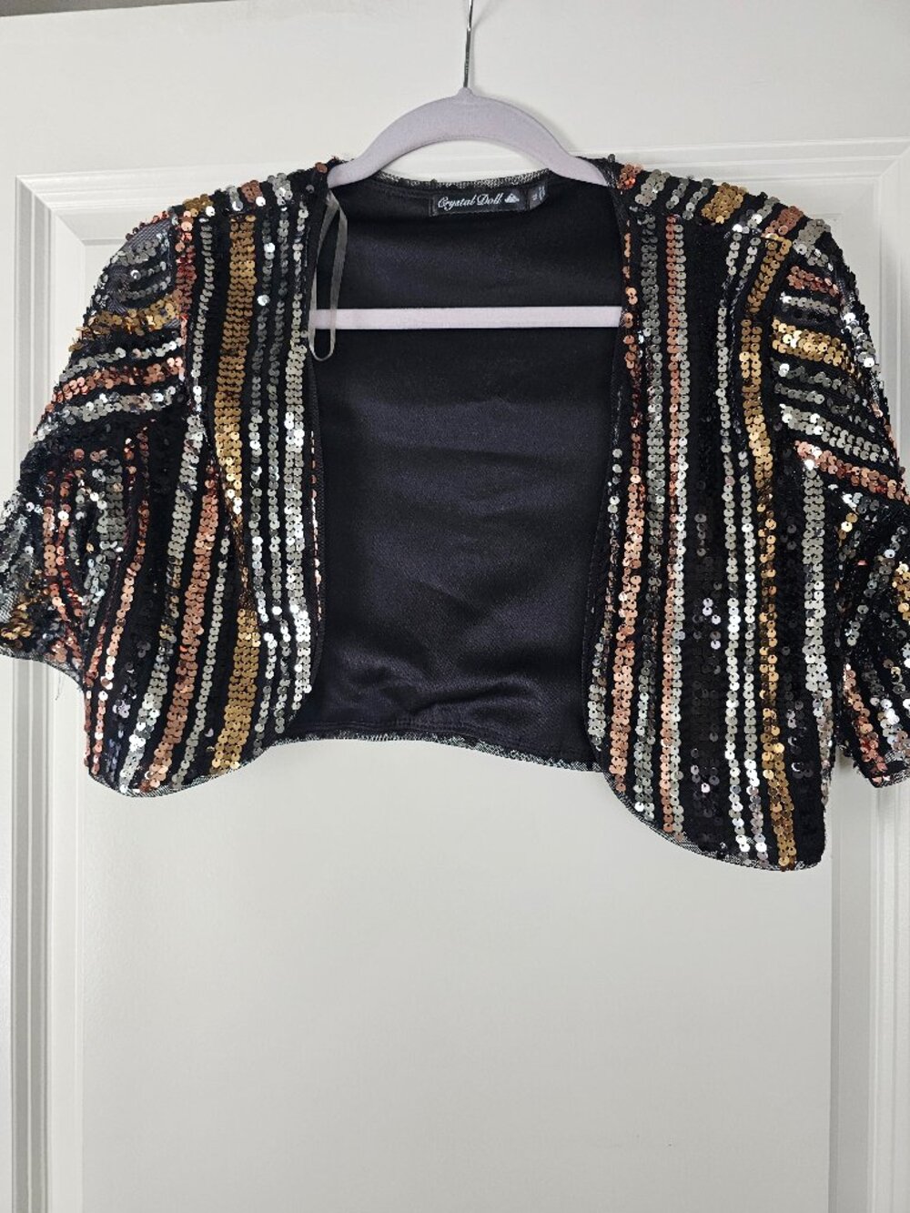 Sequin cropped jacket